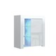 image 1 of Sideboard 75cm White Gloss Door White Matt Body Glass Shelves Free LED White