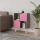 image 3 of Anthracite Oak 4-Cube Storage Unit with 2 Wooden Doors and Legs | Pink | Pink & White | 1