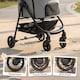 image 6 of Pawhut 3 in 1 Foldable Pet Stroller for Small Dog with Travel Carrier, Grey