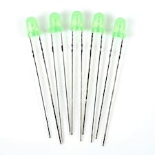 Gaugemaster Electric Green 3mm 12v LEDs (5) - Use GM76 Resistors