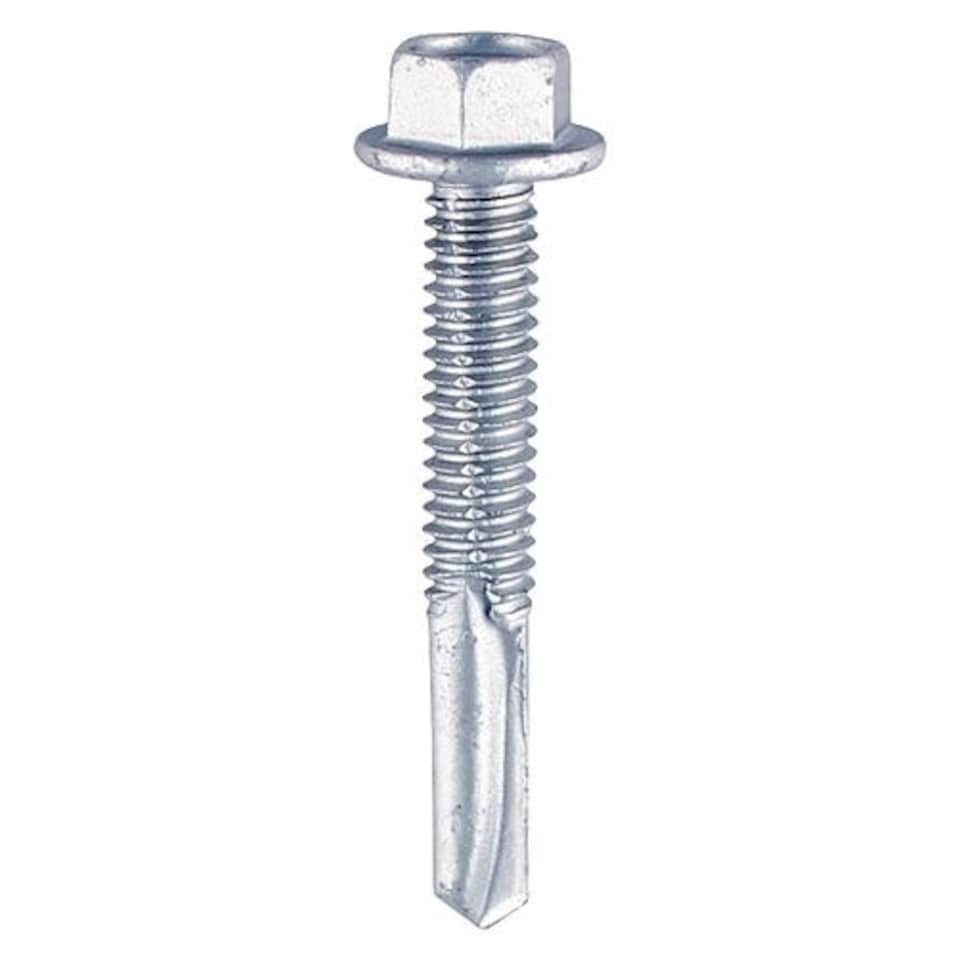 image 1 of Timco - Metal Construction Heavy Section Screws - Hex - Self-Drilling - Zinc (Size 5.5 x 100 - 100 Pieces)