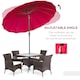 image 4 of Outsunny 2.5m Shanghai Garden Parasol Umbrella with Crank  Tilt, Adjustable Outdoor Sun Shade, Red