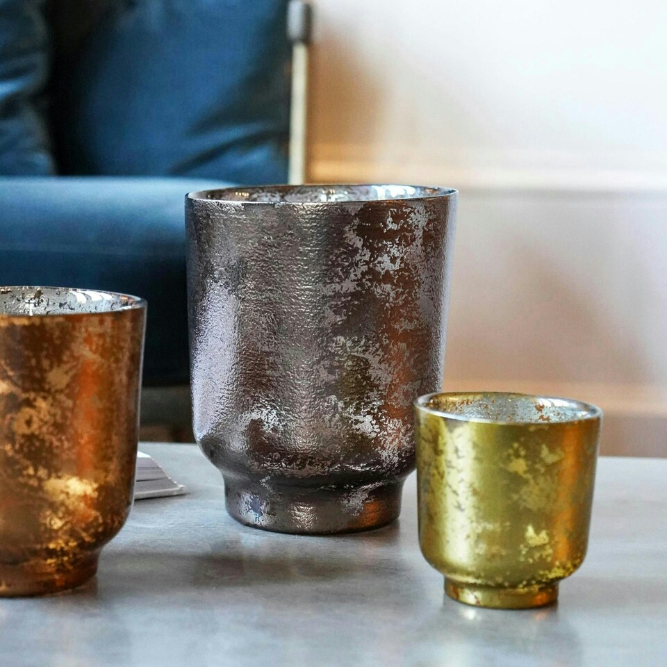 image 1 of Metallic Glass Holder Bronze