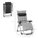 image 7 of Outsunny 2 PCS Reclining Zero Gravity Chair Folding Lounger Cushion Light Grey