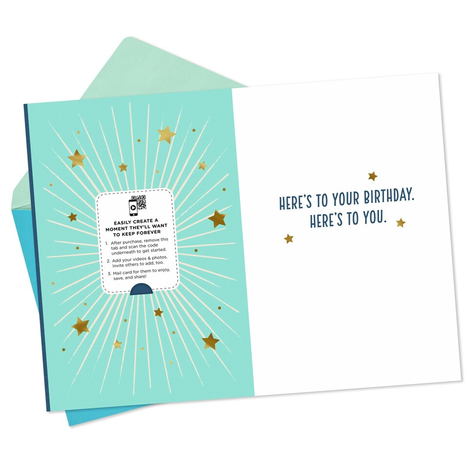 image 1 of Cheers to You' Design Video Greetings Birthday Card