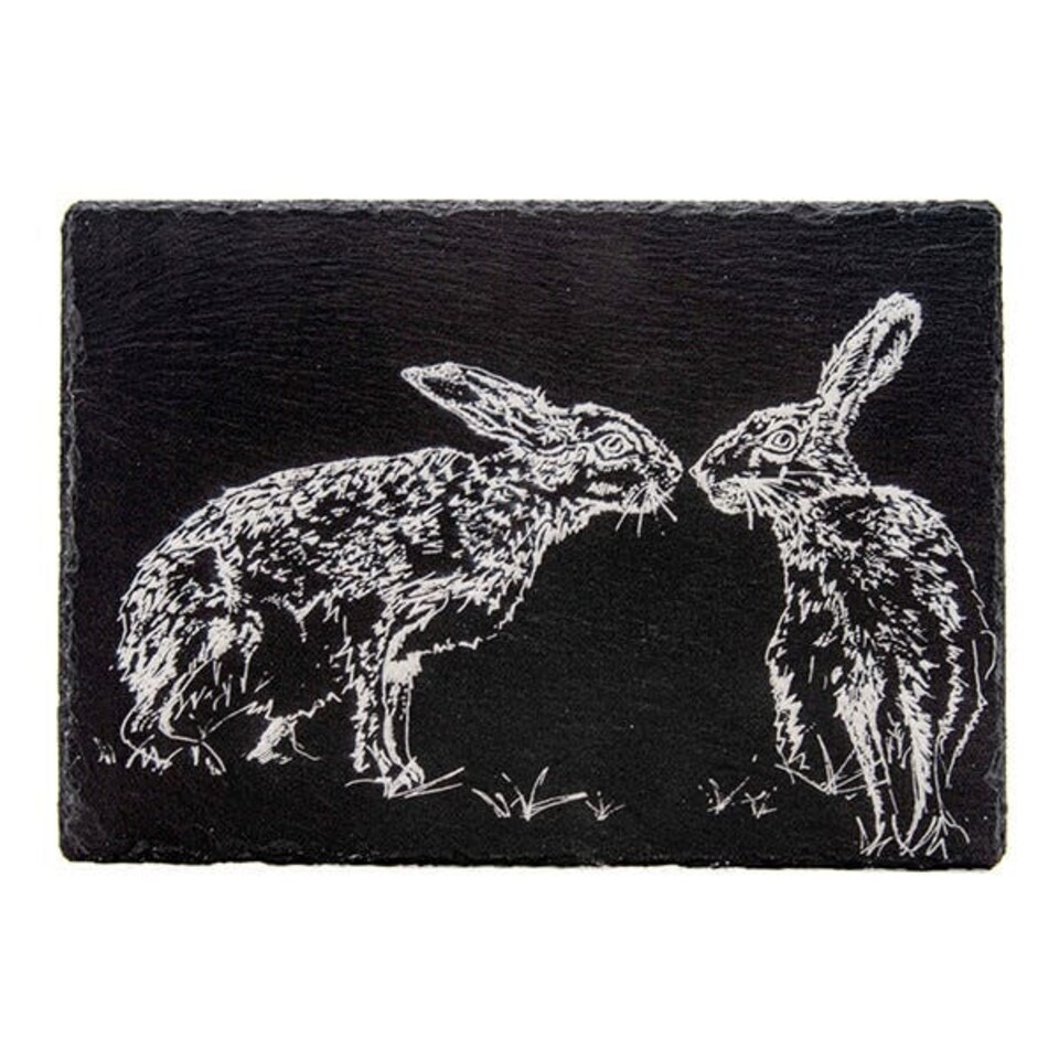 image 1 of The Just Slate Company Kissing Hares Slate Cheese Board