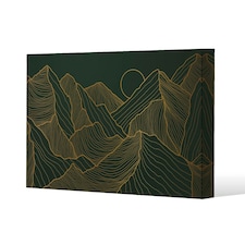 Golden mountain line art (Canvas Print) 31 x 41 x 4cm