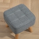 image 8 of HOMCOM Modern Footstool, Fabric Foot Rest with Rubber Wood Legs Grey