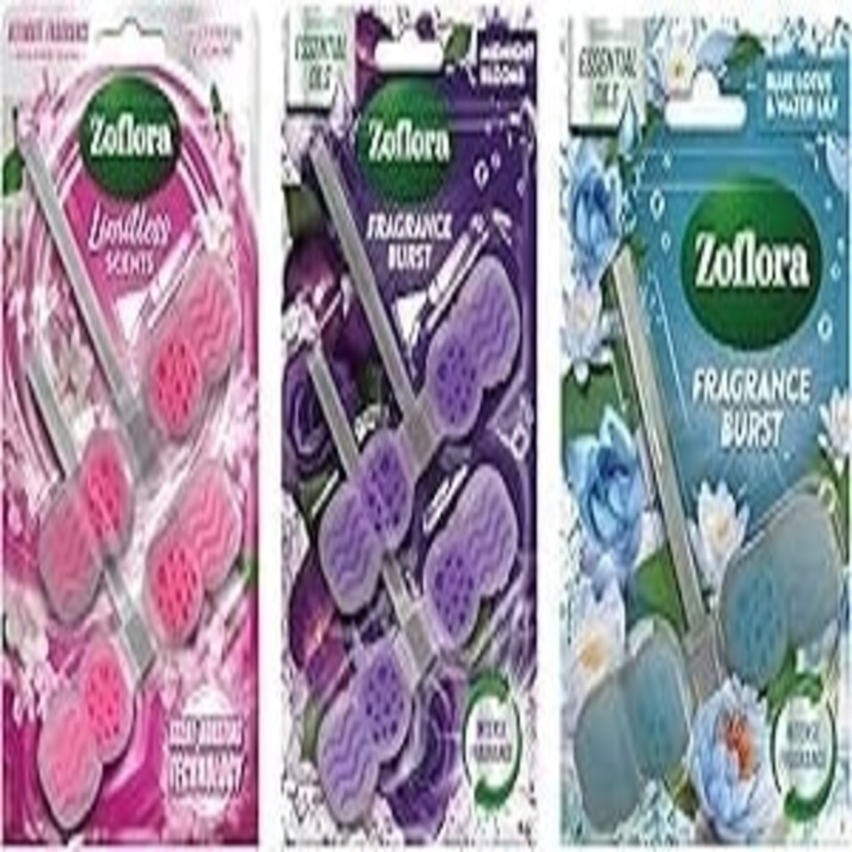 image 1 of Zolfora Rim Block Mixed Fragrence Bundle - Blue Lotus & Waterlily - 1x48g, Midnight Blooms - 2x48g & Sweet Freesia & Jasmine - 2x48g