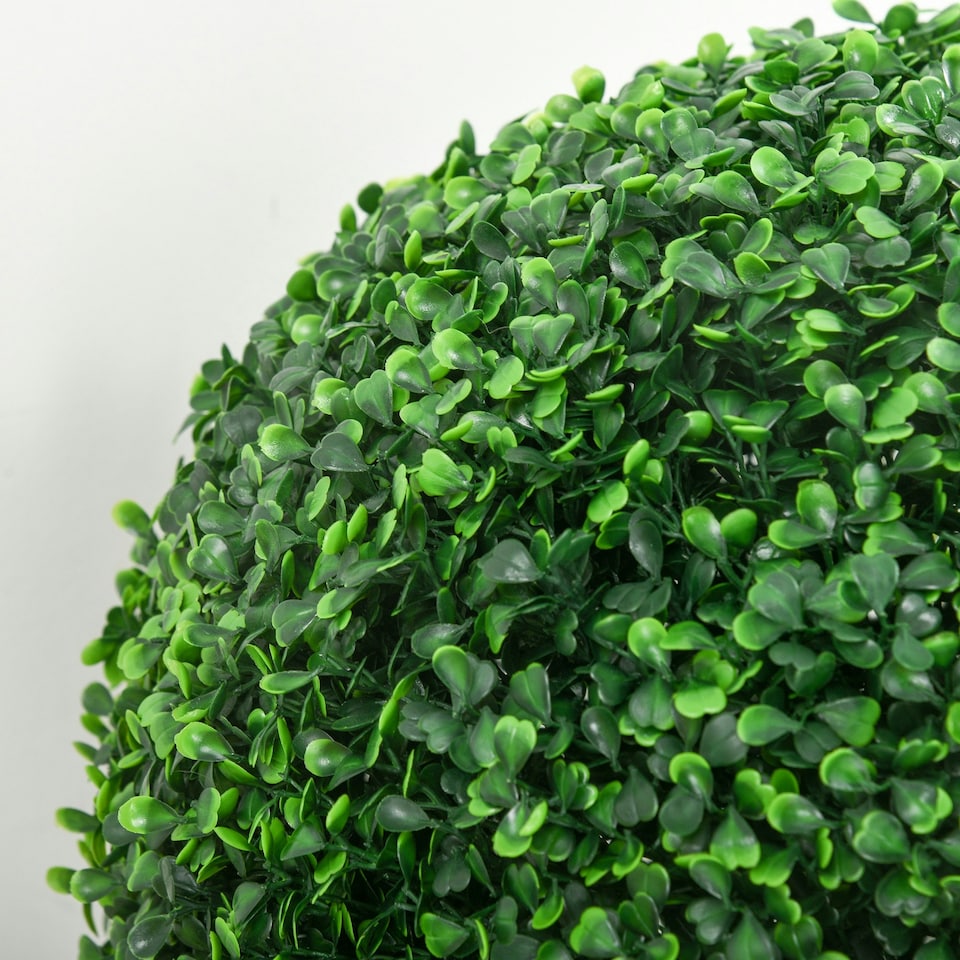 image 1 of HOMCOM Set of 2 Artificial Topiary Balls Indoor Outdoor Faux Boxwood Balls