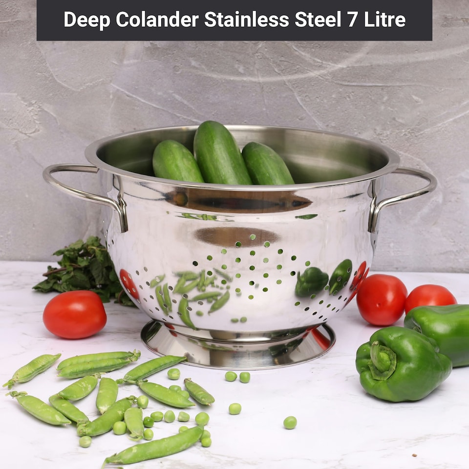 image 1 of Buckingham Premium Stainless Steel Deep Colander 7 Litre / 28 cm