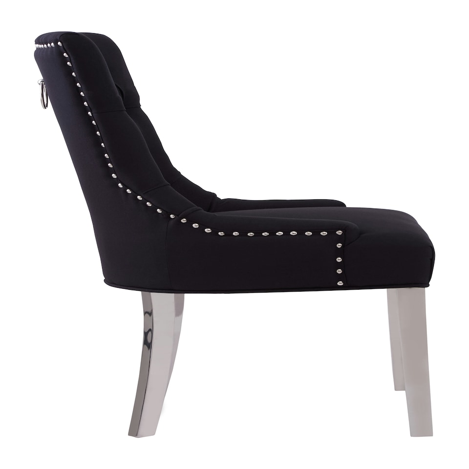 image 1 of Interiors by Premier Luxurious Black Dining Chair For Livingroom, Diamond Pattern Dining Chair, Modern Chair For Sitting Area Black