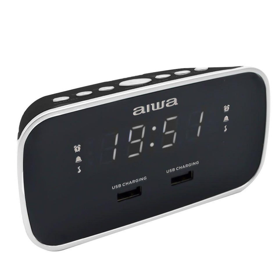 image 1 of Aiwa CRU-19 Radio Alarm Clock  in Black