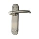 image 2 of Golden Grace Indiana Door Handles on Backplate in Satin Stainless Steel Finish - 180mm x 45mm | Grey | 1 Set