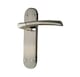 image 2 of Golden Grace Indiana Door Handles on Backplate in Satin Stainless Steel Finish - 180mm x 45mm | Grey | 1 Set