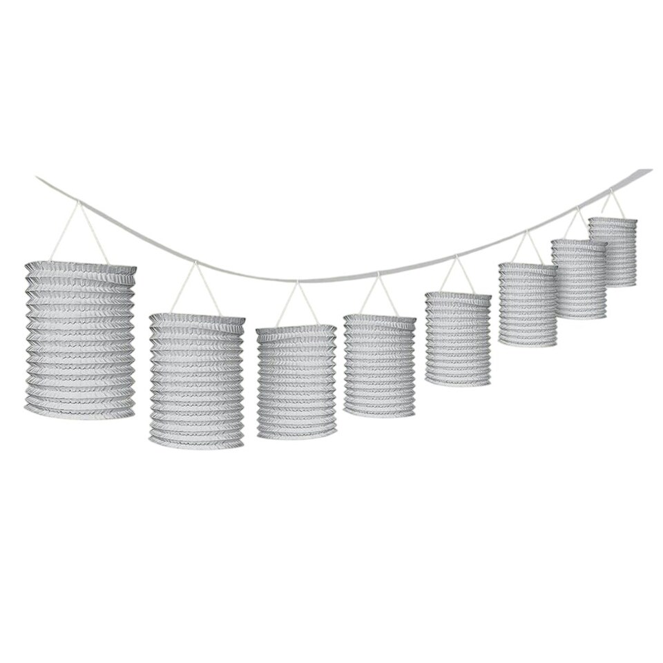 Amscan Accordion Paper Lantern Garland - Silver - One Size