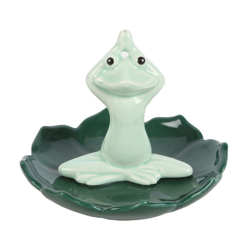 Something Different Yoga Frog Incense Holder - Green - One Size
