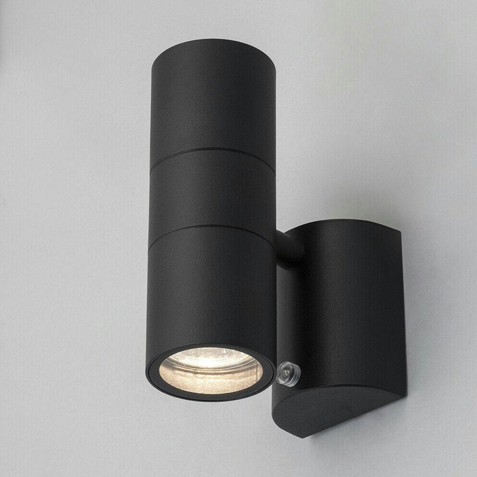 image 1 of SHARON - CGC Black Dual Outdoor Wall Spotlight With Photocell Sensor Black