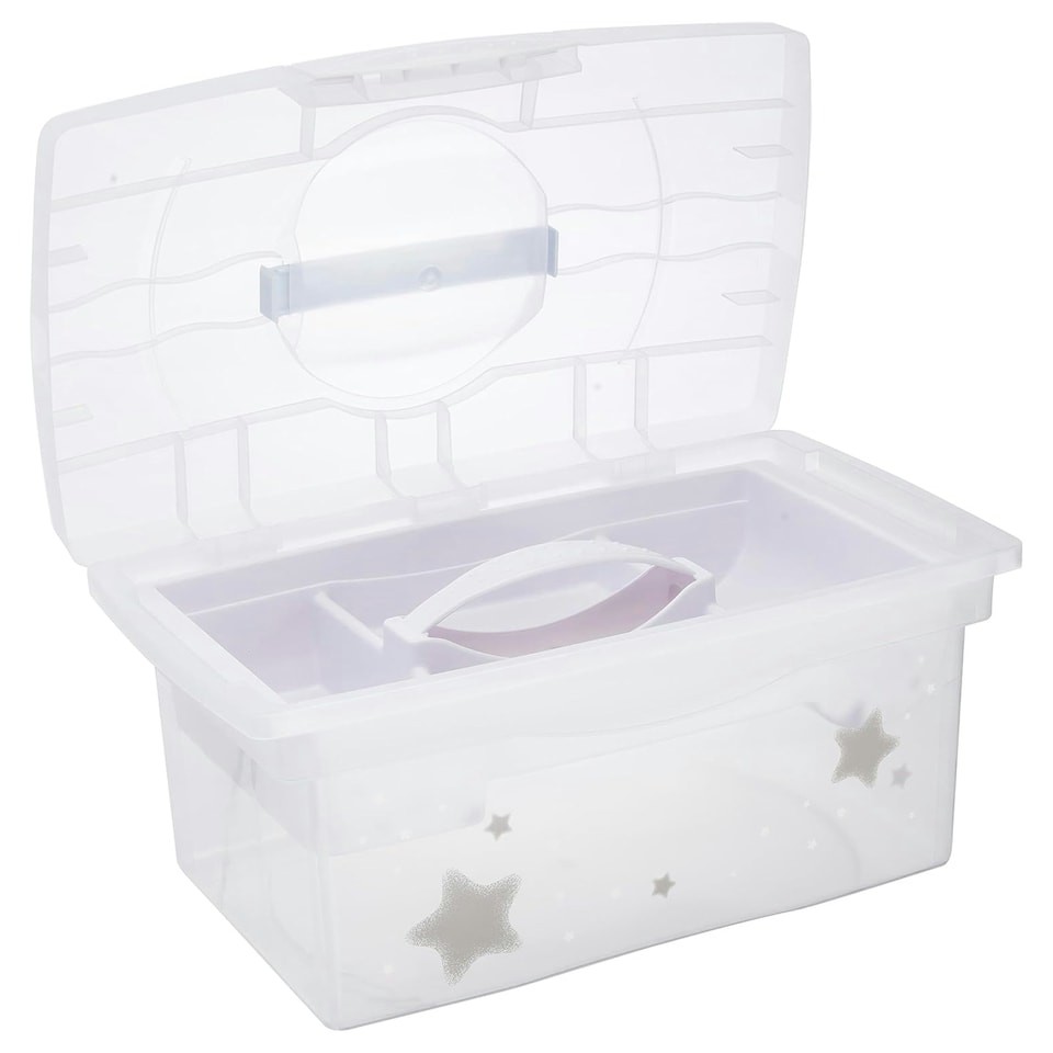 image 1 of Keeeper Stars Traveller Organising Storage Box with Lid White