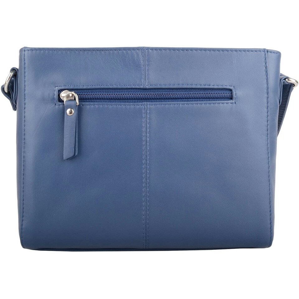 image 1 of Cross Body Shoulder Genuine Soft Leather Pocket Detail Handbag Grey | Autumn Ink Light Grey