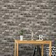 image 2 of Grandeco Brick Effect Vinyl Wallpaper - Slate Grey - One Size Grey