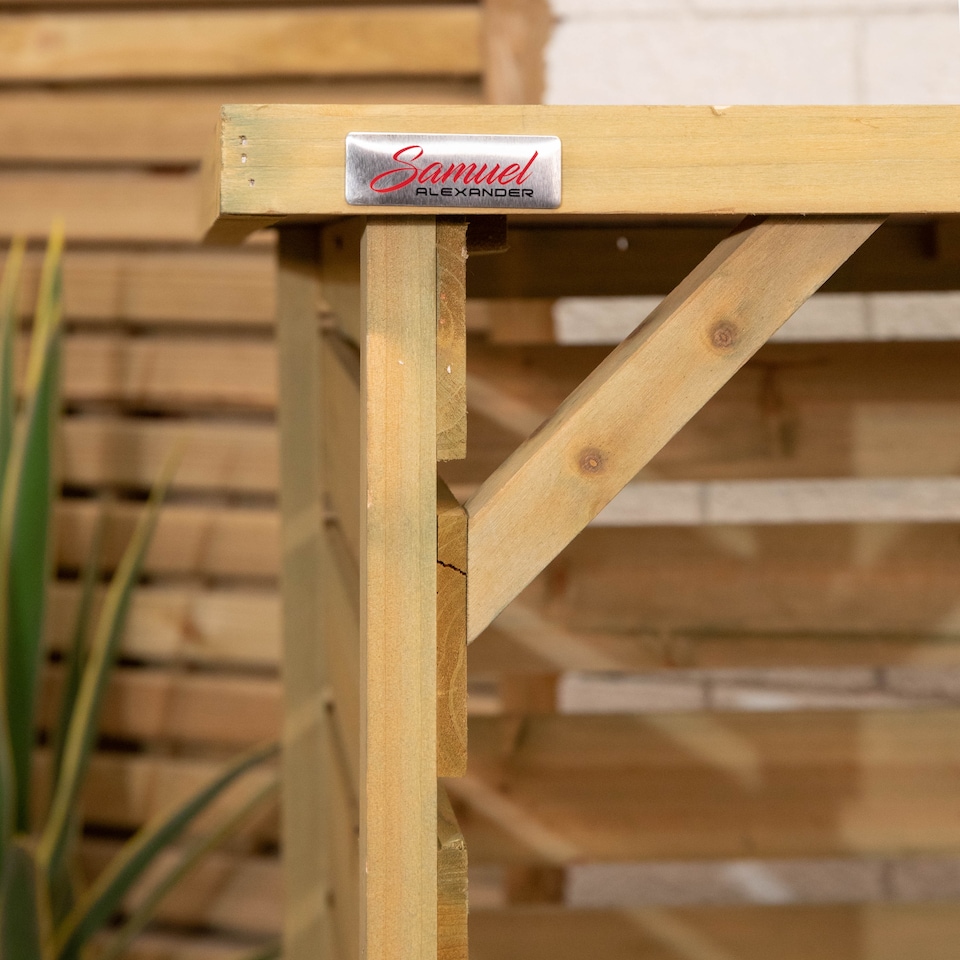 image 1 of 123cm x 115cm Large Wooden Outdoor Garden Patio Log Store Shed