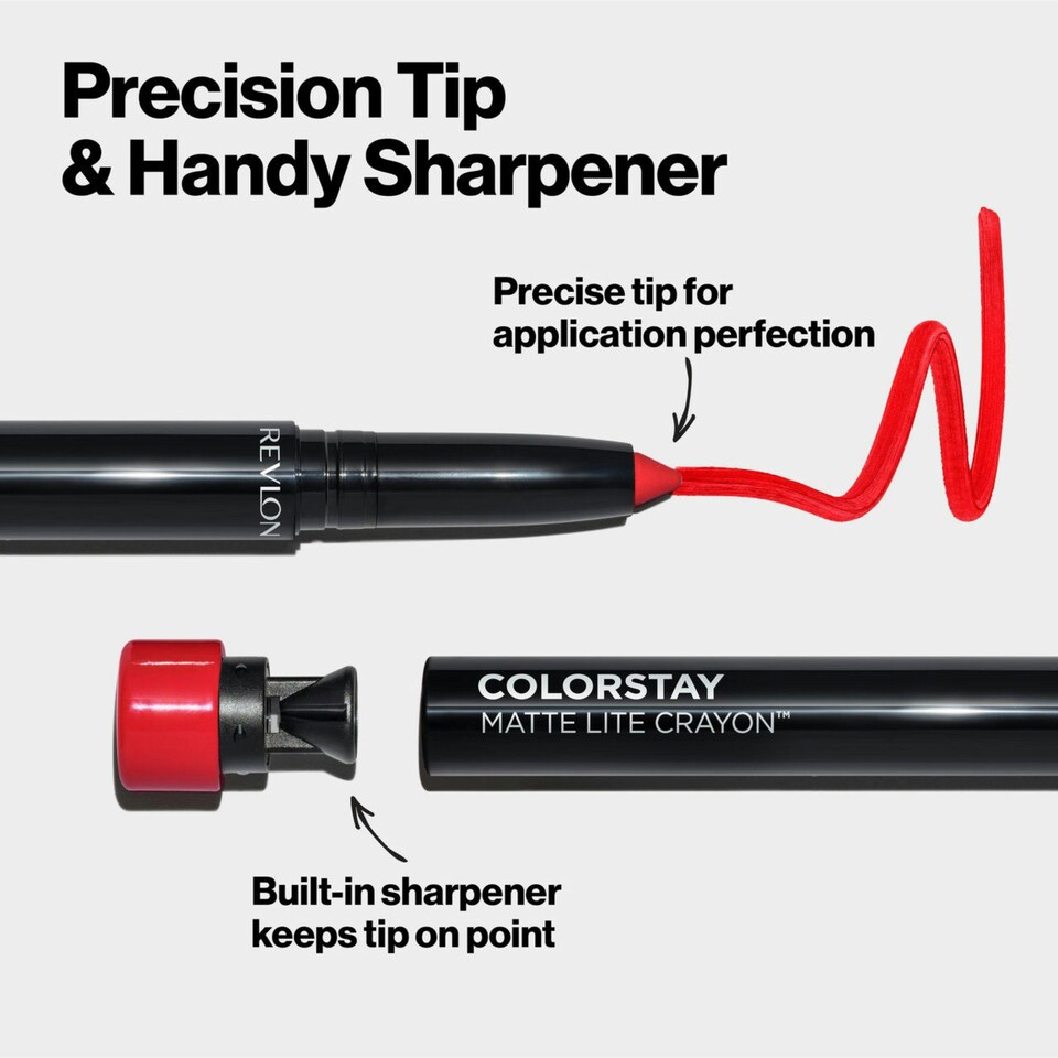 image 1 of Revlon ColorStay Matte Lite Lip Crayon Paraben Free Lightweight Lipstick, 12 Bold Yet Wearable Shades Available, Take Flight N/A