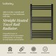 image 2 of Balterley Straight Heated Heated Towel Rail Radiator, 542W | Black | Matt Black