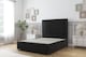 image 1 of Sloomy Ashford Black Plush Divan Bed Base No Drawers With 26 Inch Strutted Headboard & 12 Inch Matching Footboard | Black | Black | Small Double | 1