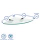 image 10 of Harbour Housewares Floating Glass Corner Shelf - 30cm - Silver Brackets - Bathroom Shower Storage Vanity Display Unit Shelf | Silver | Clear/Chrome | 30 x 30 x 0.5 CM | 1