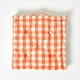 image 3 of Homescapes Orange Block Check Cotton Gingham Floor Cushion - 50 x 50 cm | Orange | 50 x 50 cm