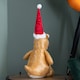 image 9 of 60cm Tall Gold Plush Zilla Dino Sitting Christmas Decoration with Santa Hat
