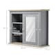 image 7 of kleankin Bathroom Mirror Cabinet Storage Organizer with Open Inside Shelves
