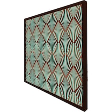 Green geometric rays (Picture Frame) Brown | XL