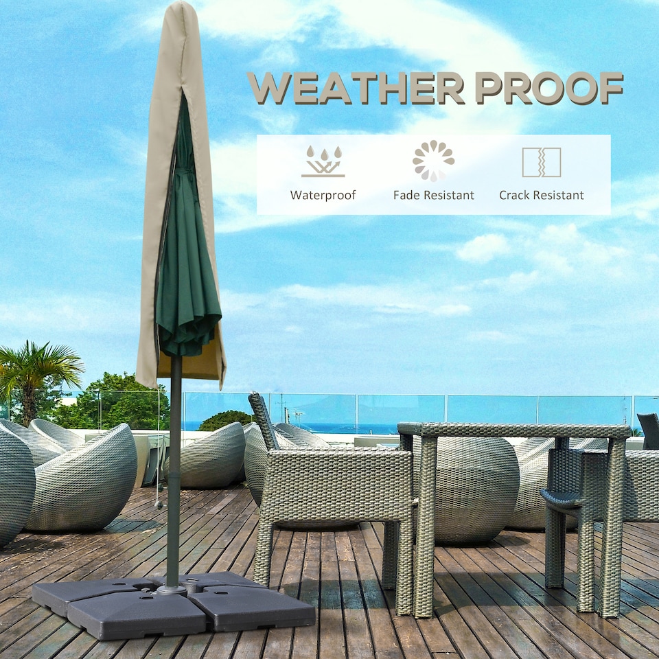 image 1 of Outsunny Garden Parasol Cover for 2-4.6m Outdoor Umbrella Protector w/ Rod, Zipper