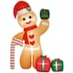 image 6 of Outsunny 8FT Christmas Blow Up Gingerbread Man with Candy Cane for Party
