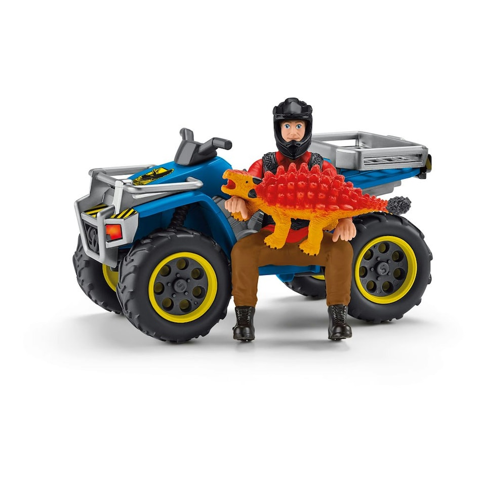 image 1 of SCHLEICH Dinosaurs Quad Escape from Velociraptor Toy Playset