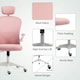 image 8 of Vinsetto Mesh Chair with Headrest, 4D Lumbar Support, Flip-up Arm, Pink | Pink | White | One Size