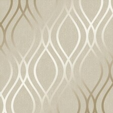 Sample of Camden Wave Wallpaper in Cream and Gold Multi