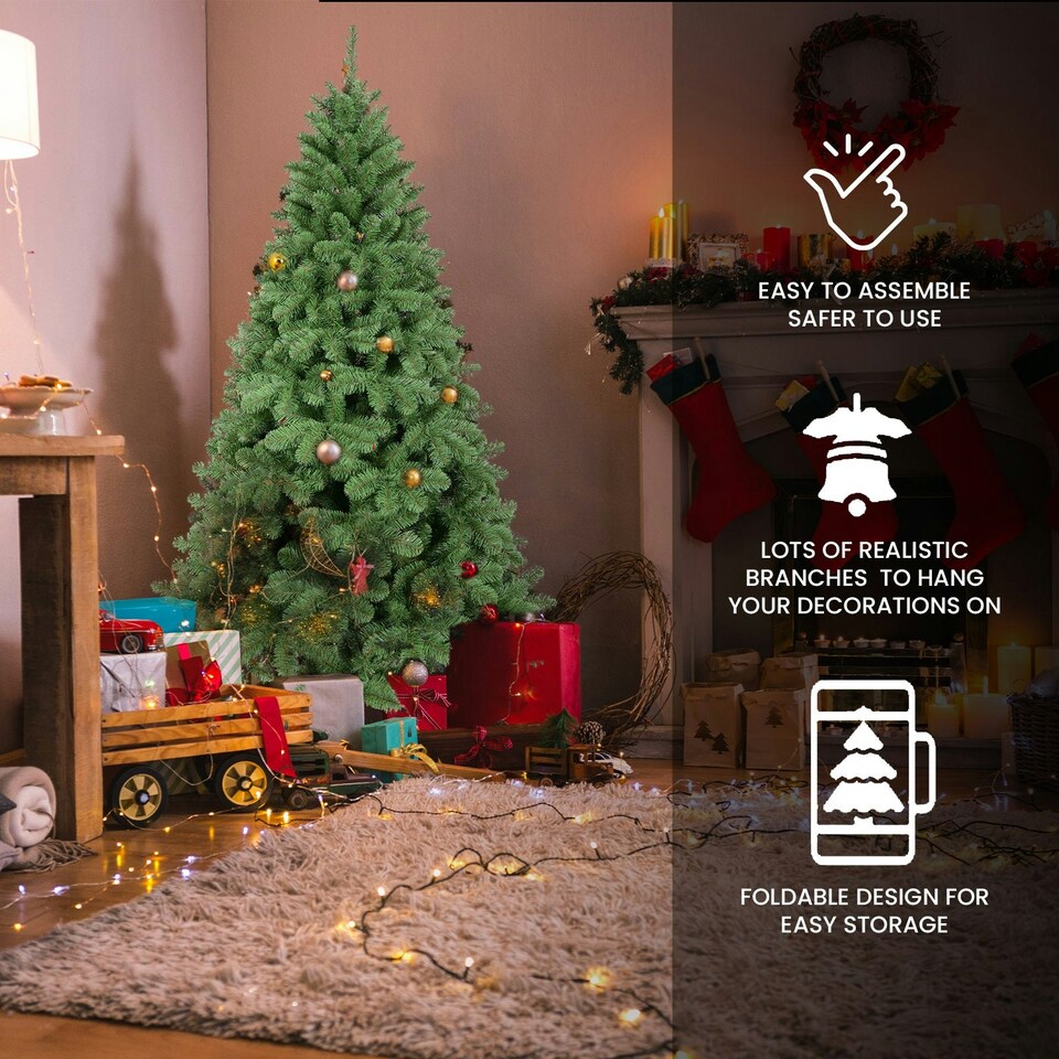 image 1 of 6FT Luxury Imperial Grand Fir Full Artificial Christmas Tree 1000 Branch Tips | Multi | 6ft