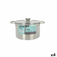 Pot with Glass Lid Quttin Hermes Steel 5,5 L (4 Units) N/A