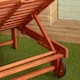 image 9 of 1.9m x 0.6m Outdoor Wooden Adjustable Foldable Sunlounger with Wheels | Brown | Brown