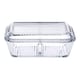 image 1 of Clear Glass Butter Dish With Lid 2 Compartment | Clear | 1 Dish | 1