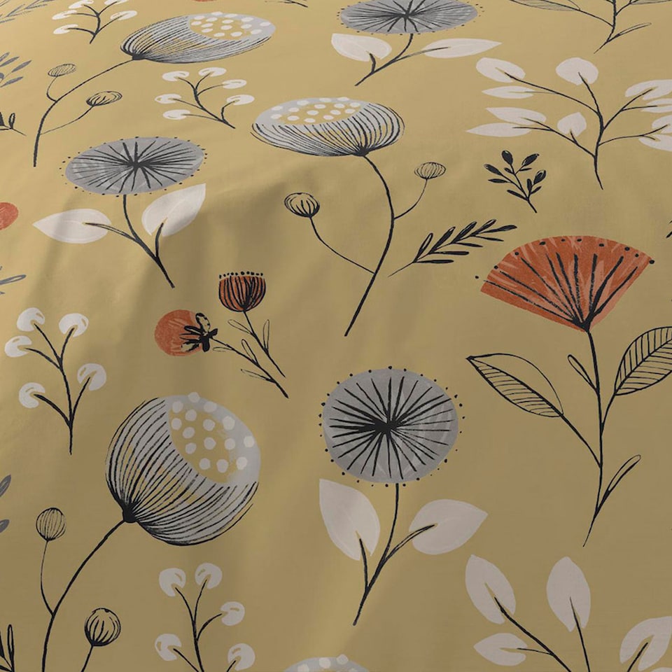 image 1 of Copenhagen Home Olia Reversible King Size Duvet Cover Set with Pillowcases - Ochre