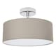 image 1 of Contemporary Grey Linen Fabric Semi Flush Ceiling Light Fixture with Diffuser
