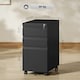 image 10 of Vinsetto Steel File Cabinet with Lock and Wheels for Home Office, Black Black | Black