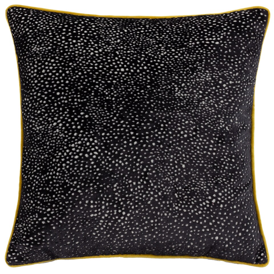 image 1 of Paoletti Estelle Spotted Cushion, Black/Gold, 45 x 45cm