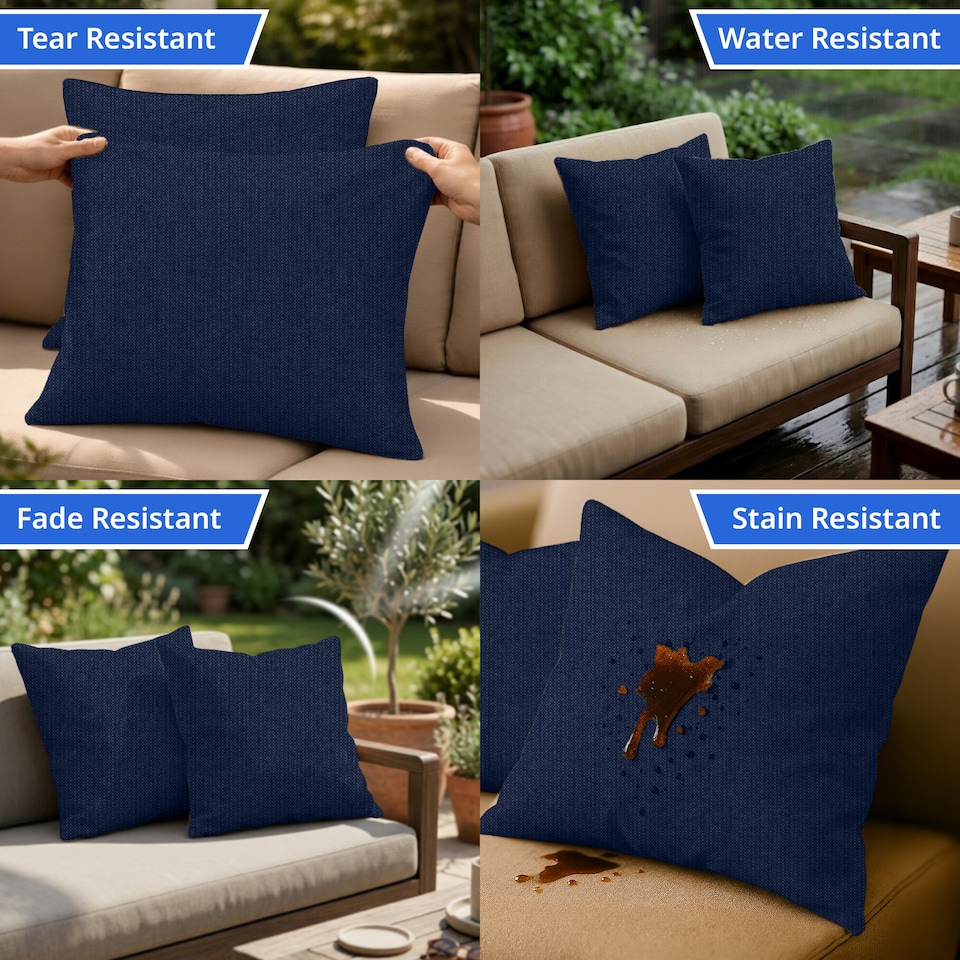 image 1 of Covers&All Sunbrella Throw Pillows Pack Of 4, Square 12 x 12, Spectrum Indigo