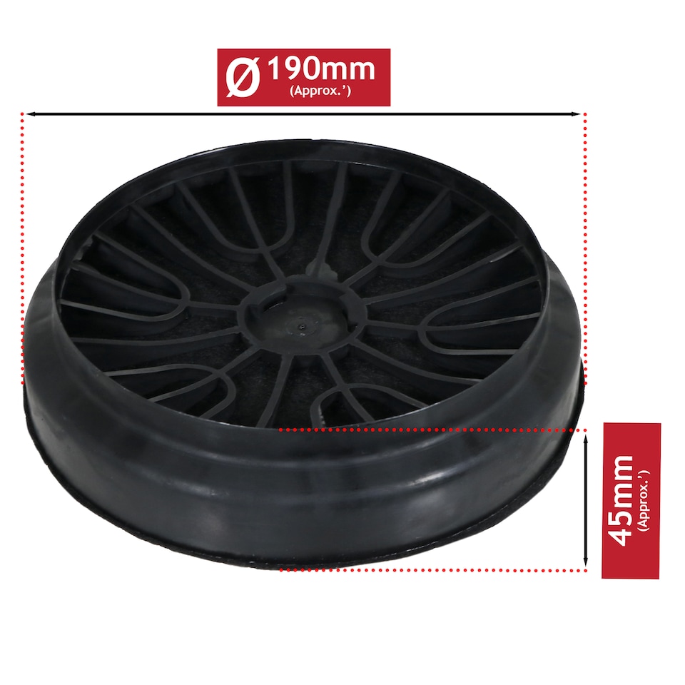 image 1 of SPARES2GO Carbon Filters for Bosch DWP66BC DWW06 DWW09 Cooker Hood 00796390 DHZ5276 x 4