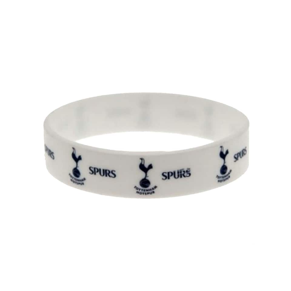 image 1 of Tottenham Hotspur FC Official Football Silicone Wristband - White - One Size